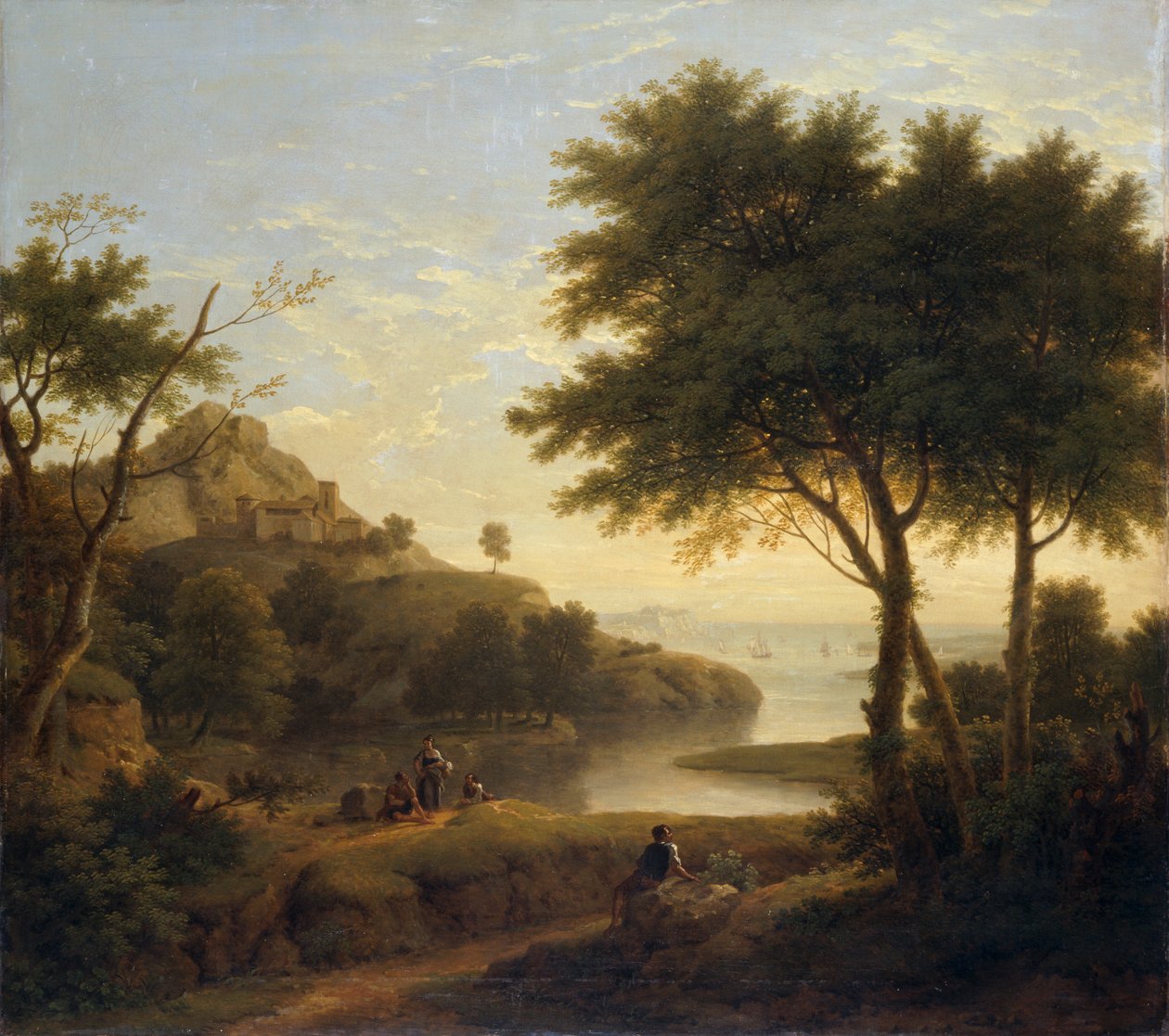 „Krajobraz w pobliżu przybrzeżnego wlotu”, 1763 autorstwa George Lambert
