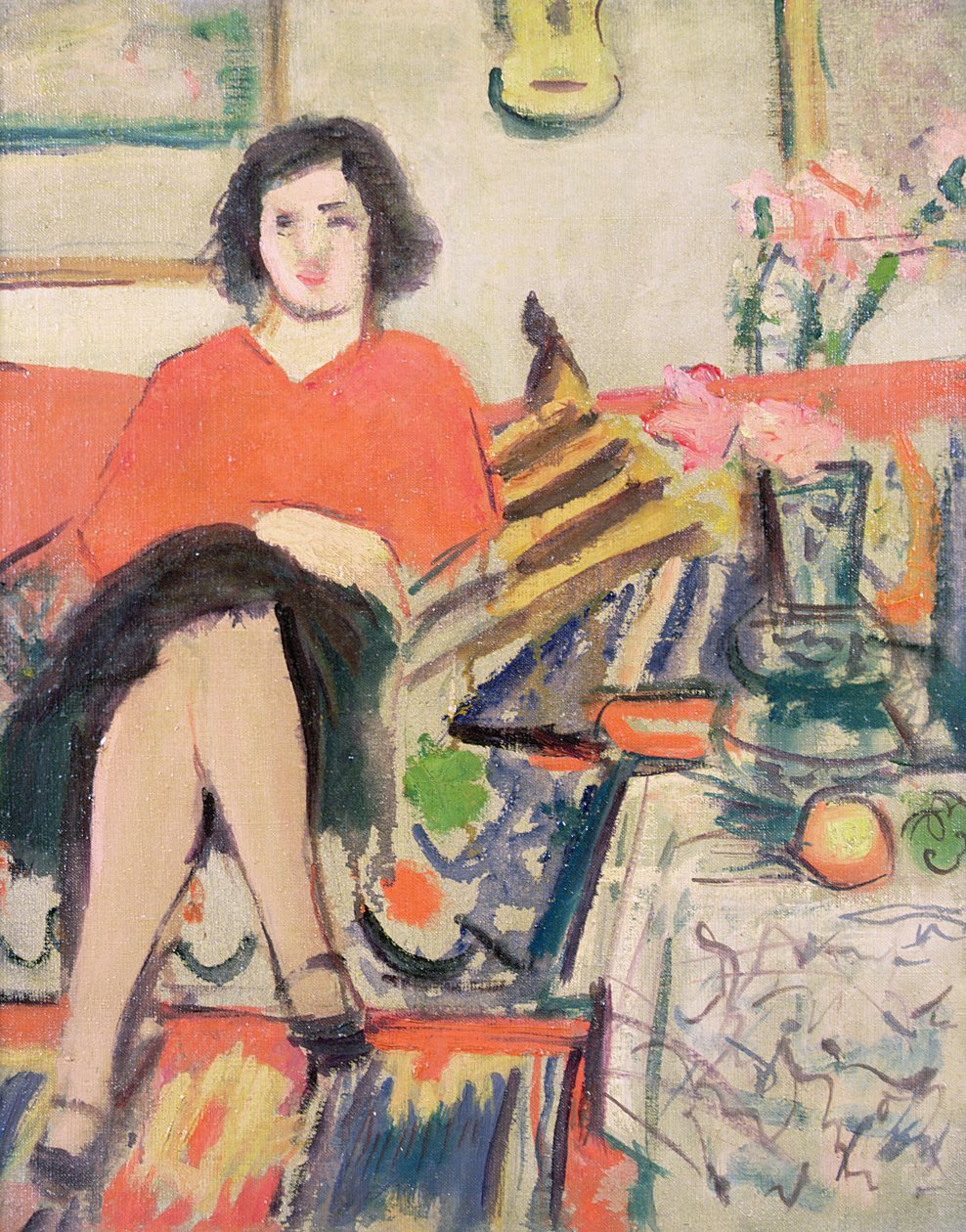 Wnętrze z postacią autorstwa George Leslie Hunter