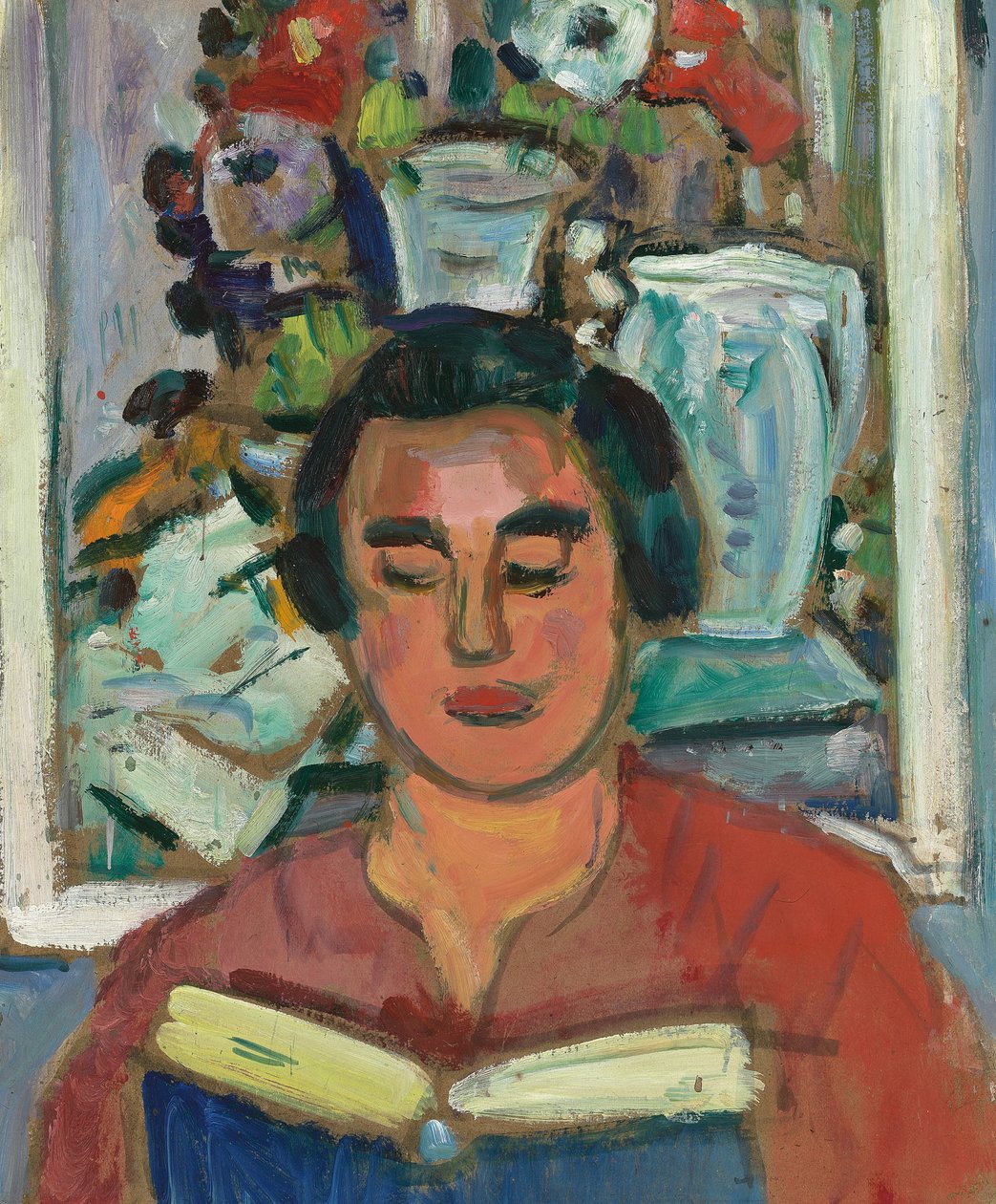 Malarstwo i książka autorstwa George Leslie Hunter