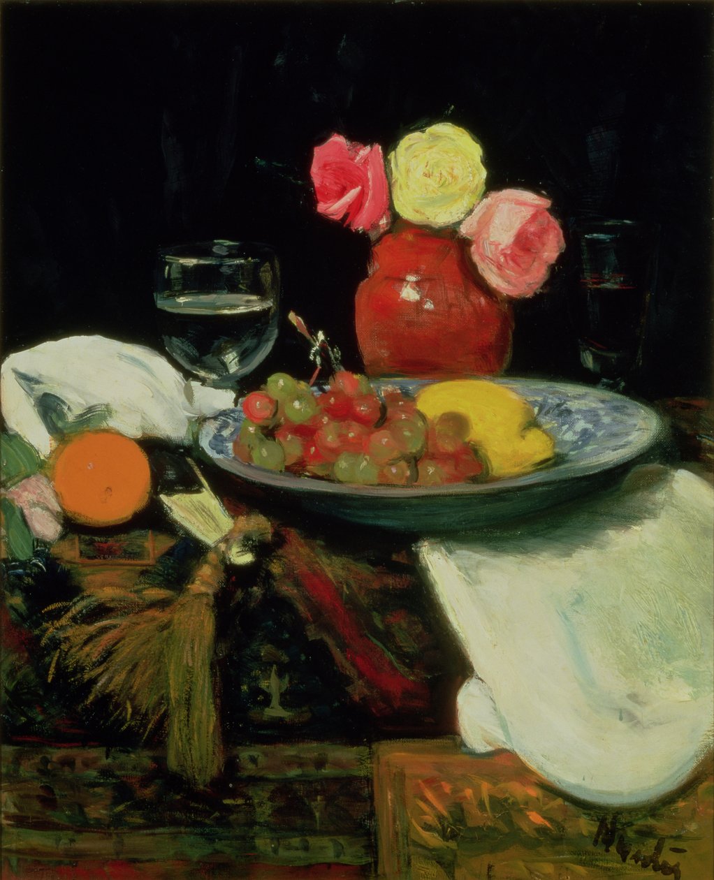 Martwa natura - róże autorstwa George Leslie Hunter