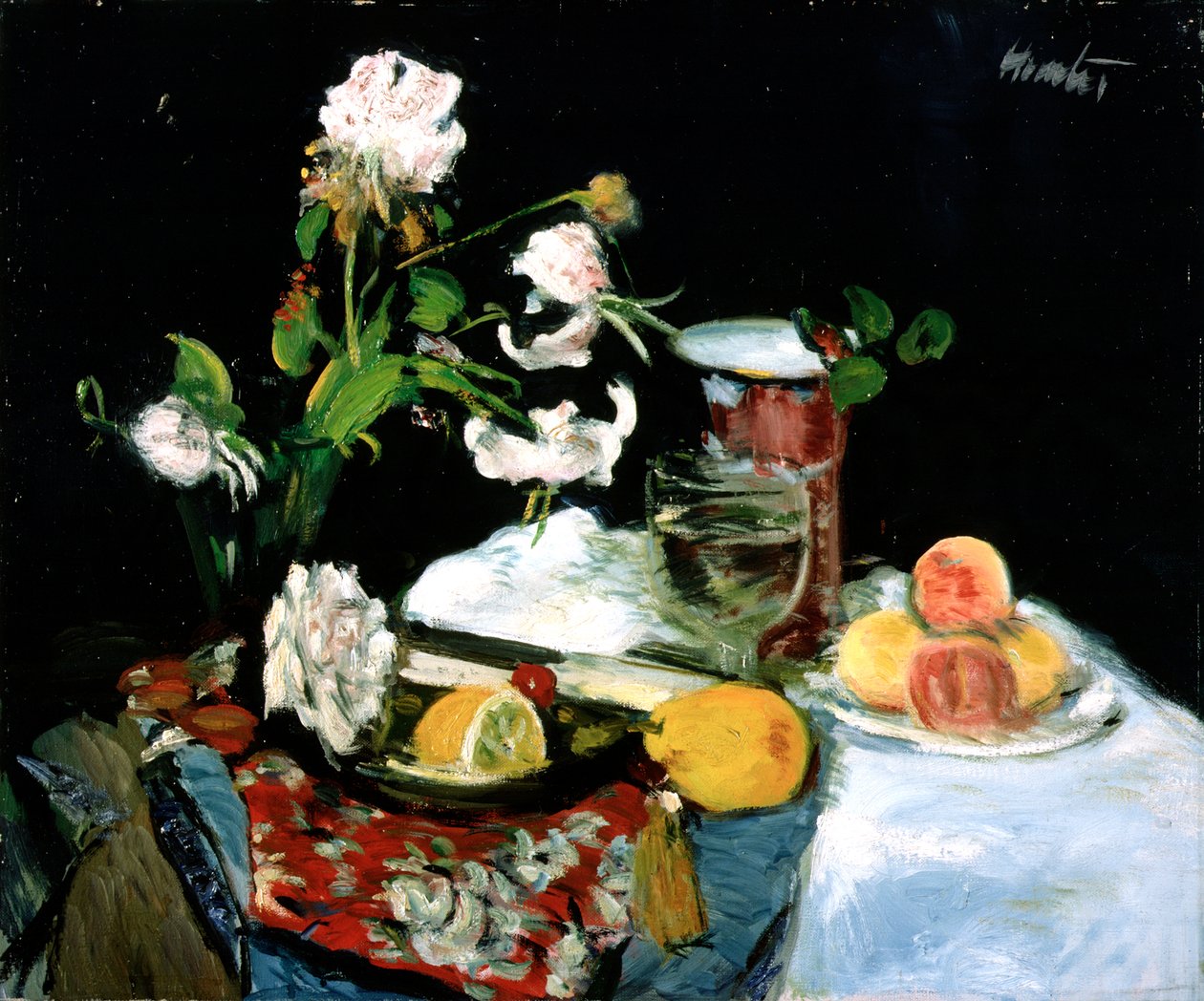Martwa natura, ok. 1918 (olej na płótnie) autorstwa George Leslie Hunter