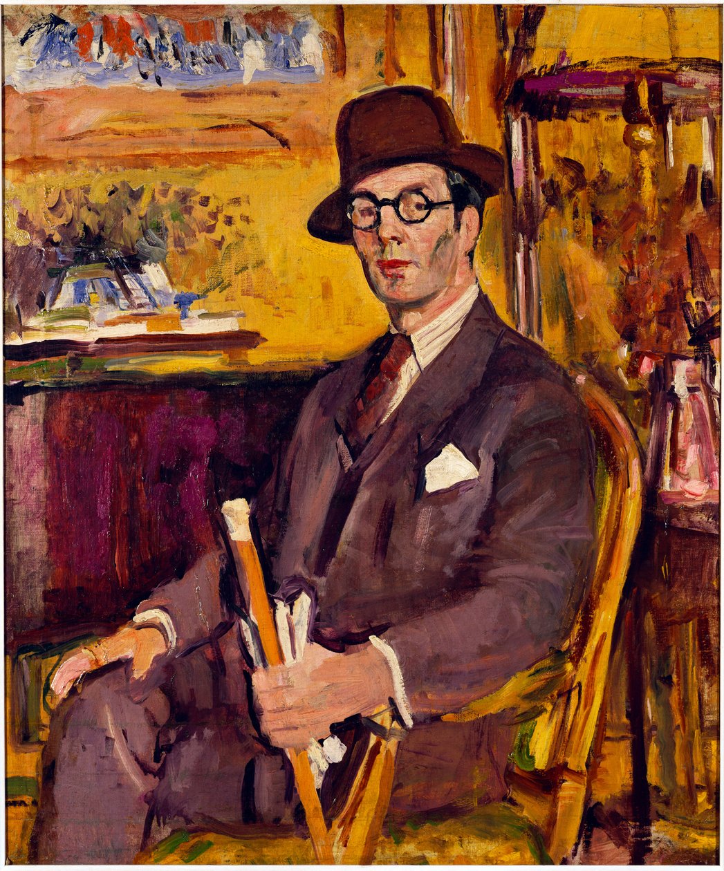 Laska Malakka, portret Duncana Macdonalda, Esq., w pozycji siedzącej autorstwa George Leslie Hunter