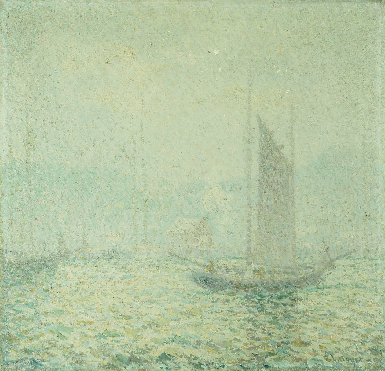 Harbor Mist (olej na płótnie) autorstwa George Loftus Noyes