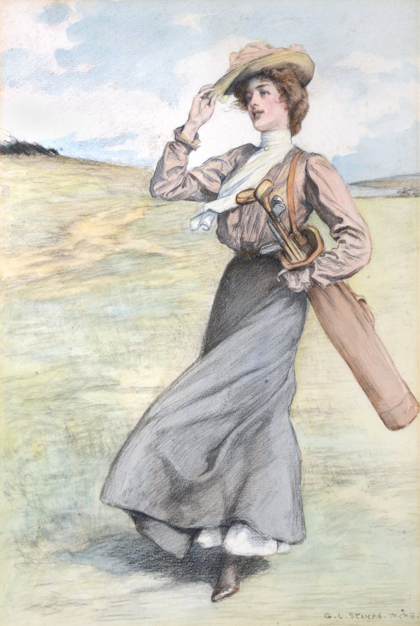Lady Golfer autorstwa George Loraine Stampa