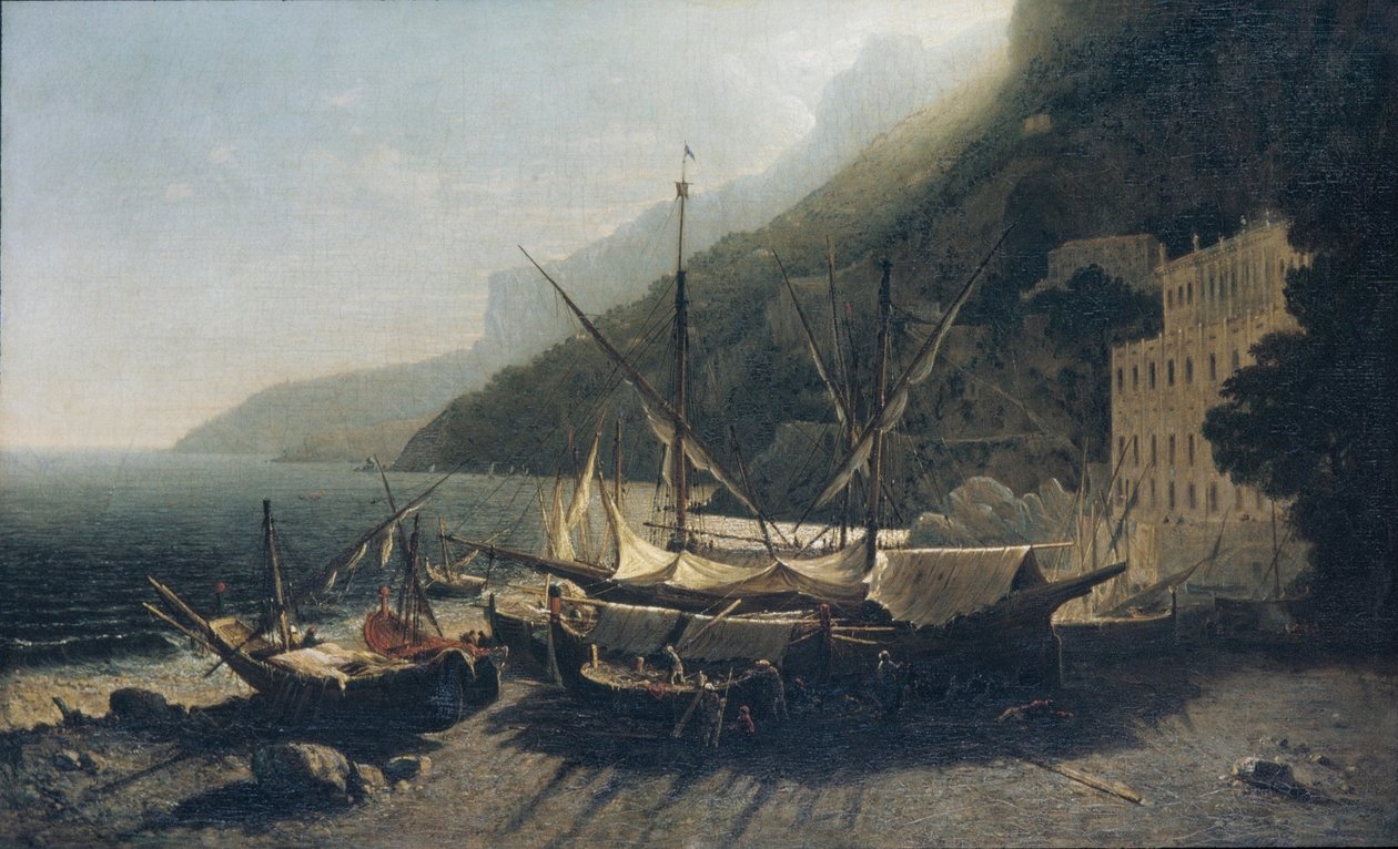 Widok na Amalfi, Zatokę Salerno autorstwa George Loring Brown