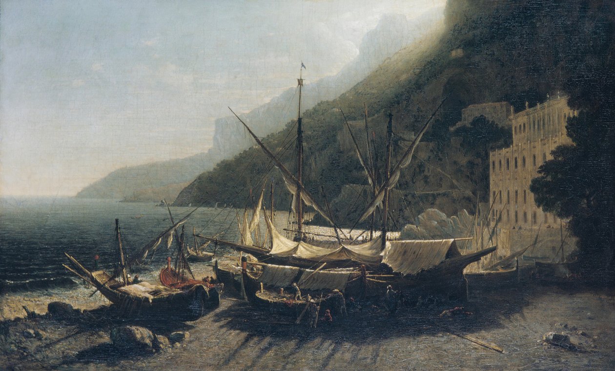 Widok na Amalfi, Zatokę Salerno, 1857. autorstwa George Loring Brown