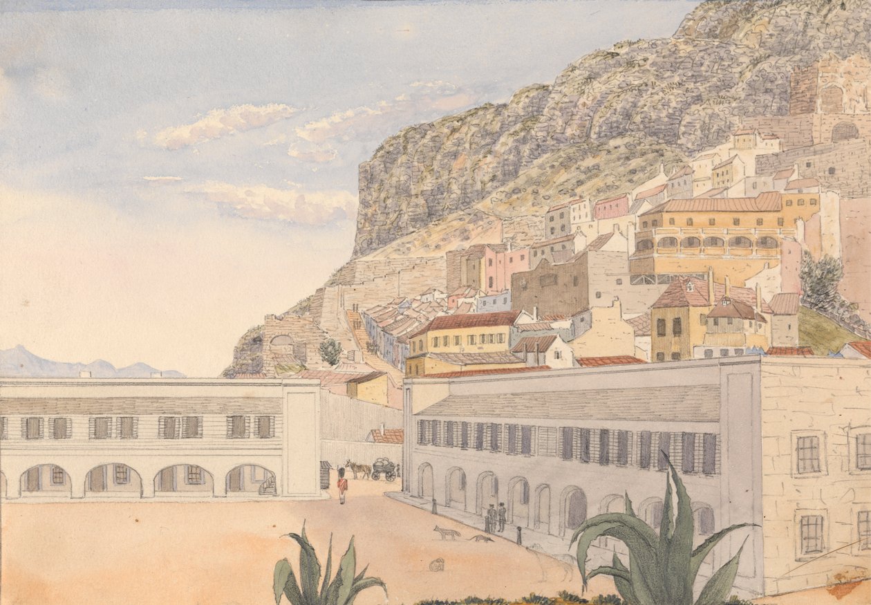 Kwatery oficerskie i koszary kazamatowe, Gibraltar autorstwa George Lothian Hall
