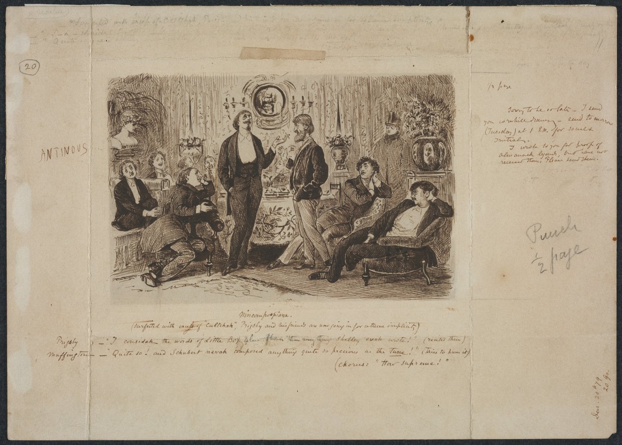 „Nincompoopiana”, ilustracja do Puncha autorstwa George Louis Palmella Busson Du Maurier