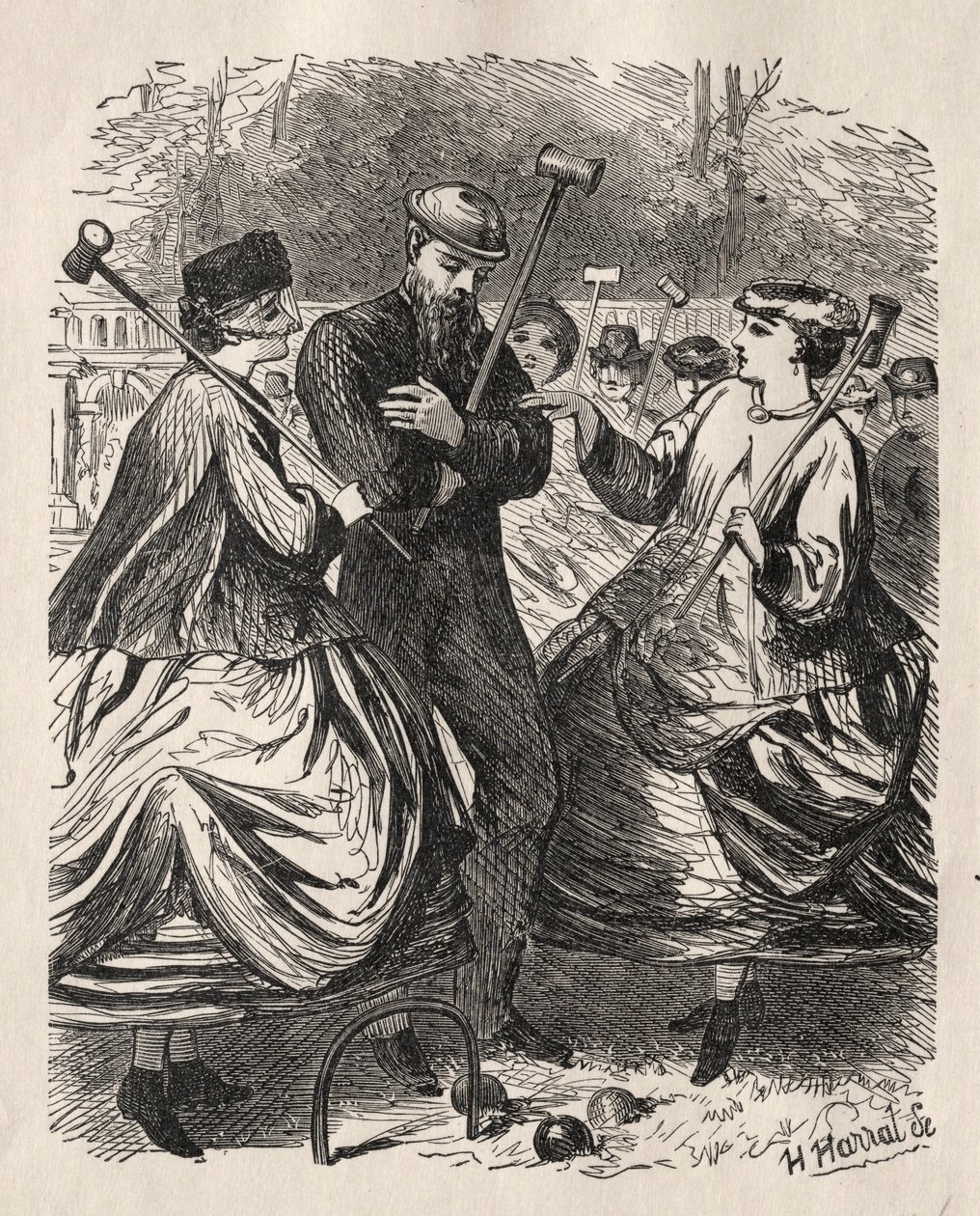 Nasza partia krokieta, 1864. autorstwa George Louis Palmella Busson Du Maurier