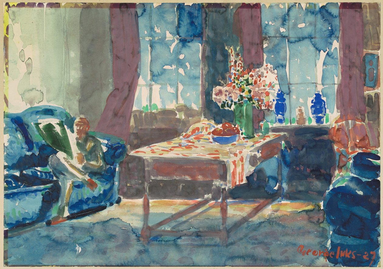 Autoportret: Wnętrze mojego mieszkania w Nowym Jorku autorstwa George Luks