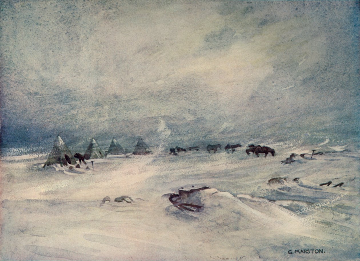 Zamieć na barierze, c1908, 1909. autorstwa George Marston