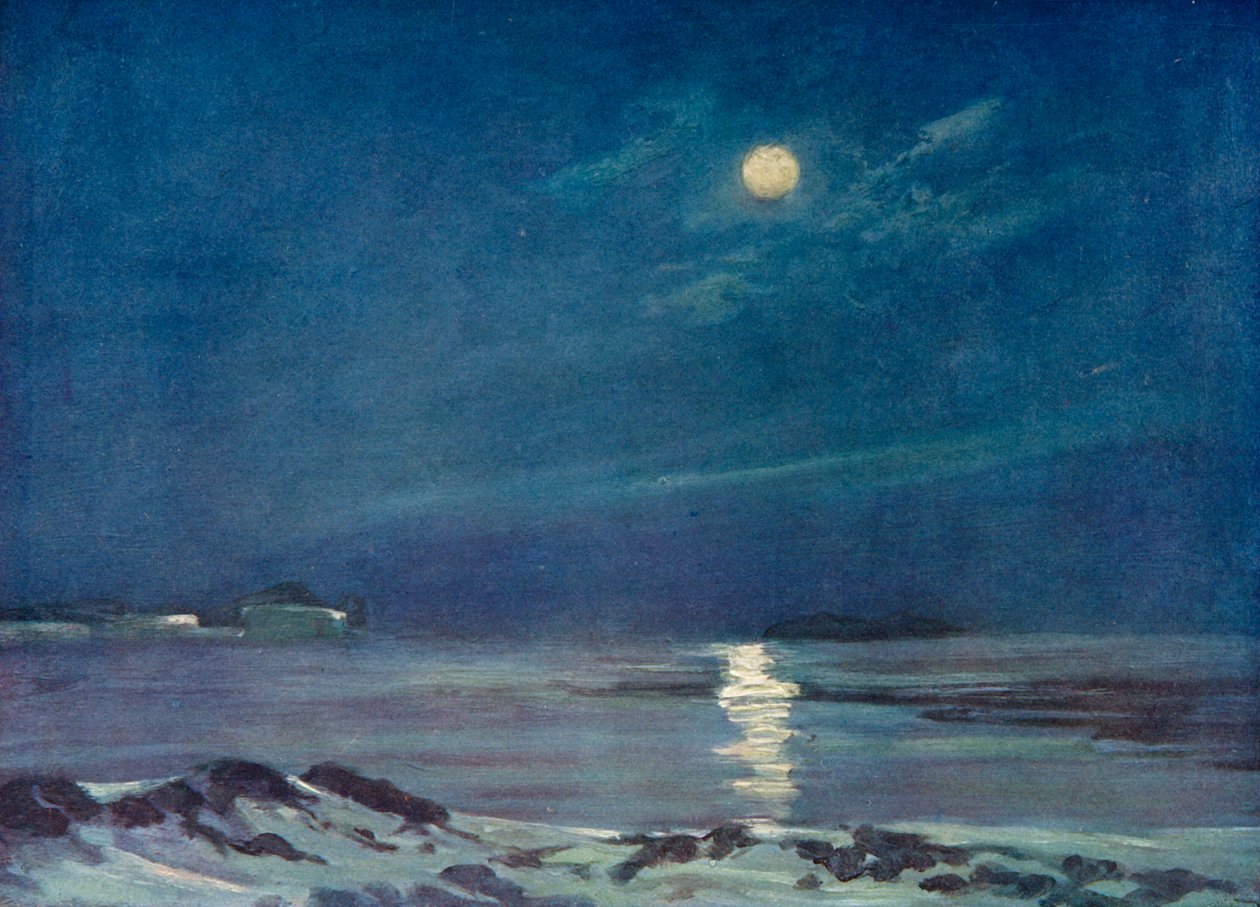 Pełnia księżyca zimą, c1908, 1909 autorstwa George Marston