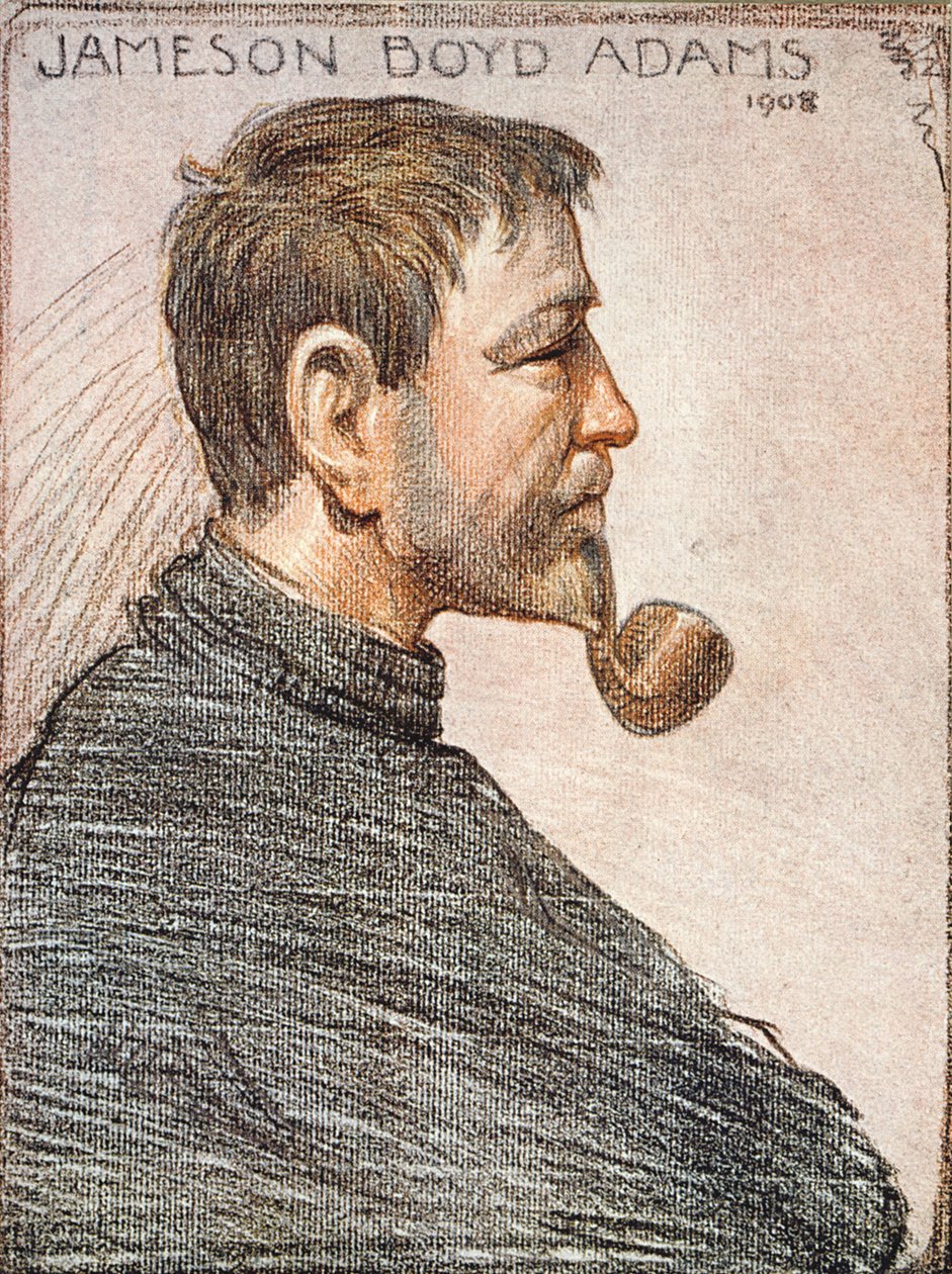 Portret Jamesona Boyda Adamsa (1880-1962) z „Serca Antarktyki” Sir Ernesta Shackletona (1874-1922) c.1909 autorstwa George Marston