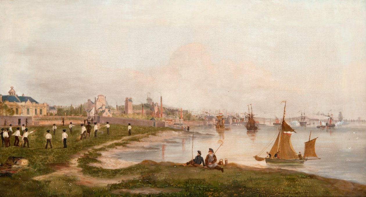 Magdalen Green przed koleją Dundee do Perth autorstwa George McGillivray