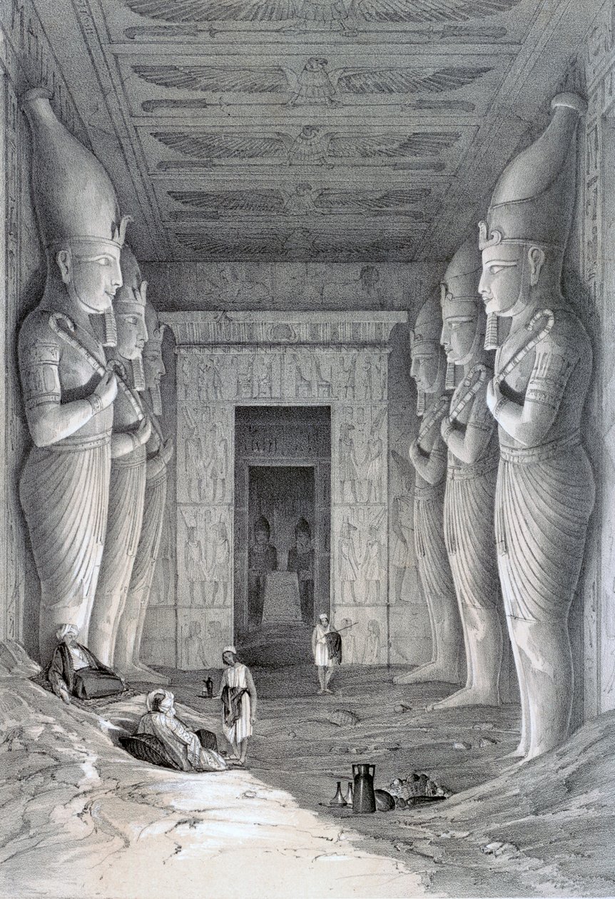Wnętrze Wielkiej Świątyni, Abu Simbel, XIX w. autorstwa George Moore