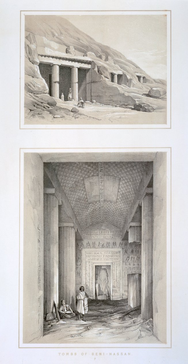 Grobowce Beni-Hassana, Egipt, XIX w. autorstwa George Moore