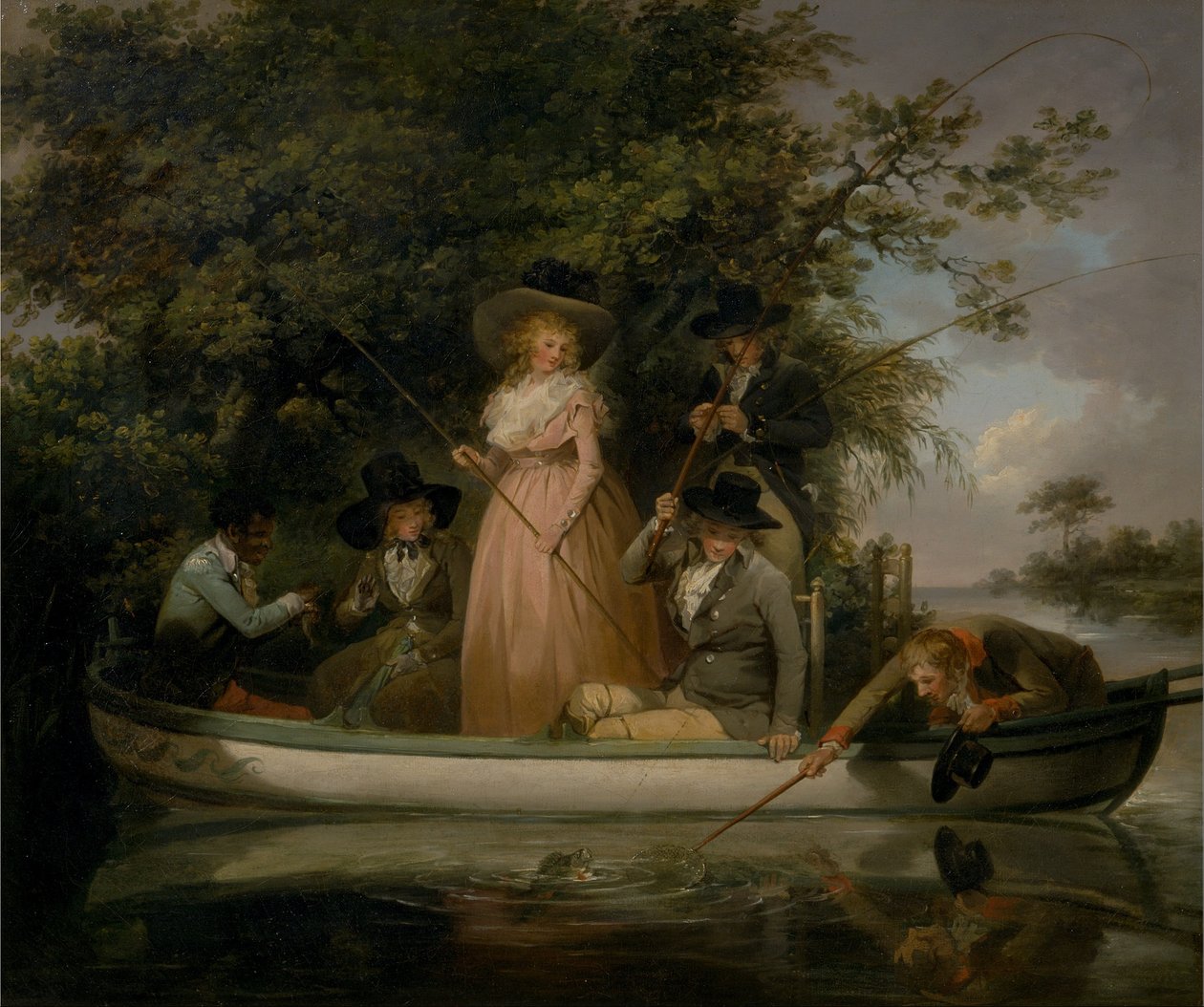 Impreza wędkarska autorstwa George Morland