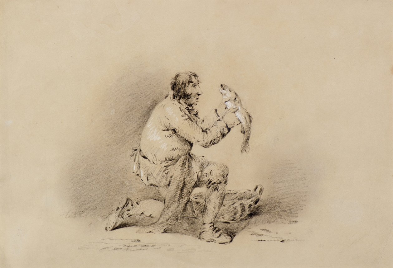 Rybak trzymający rybę autorstwa George Morland