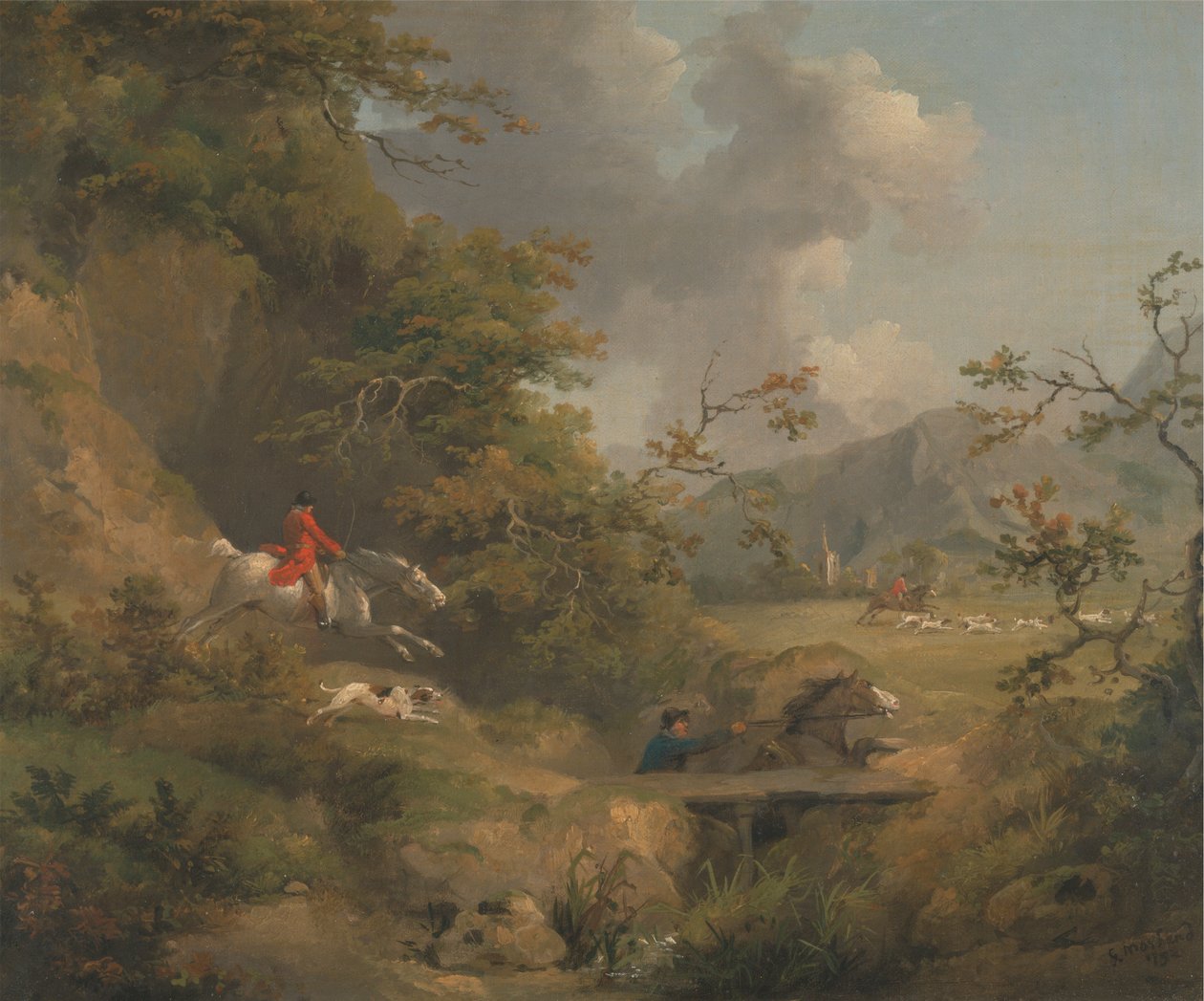 Caça à raposa em Hilly Countrypolish autorstwa George Morland