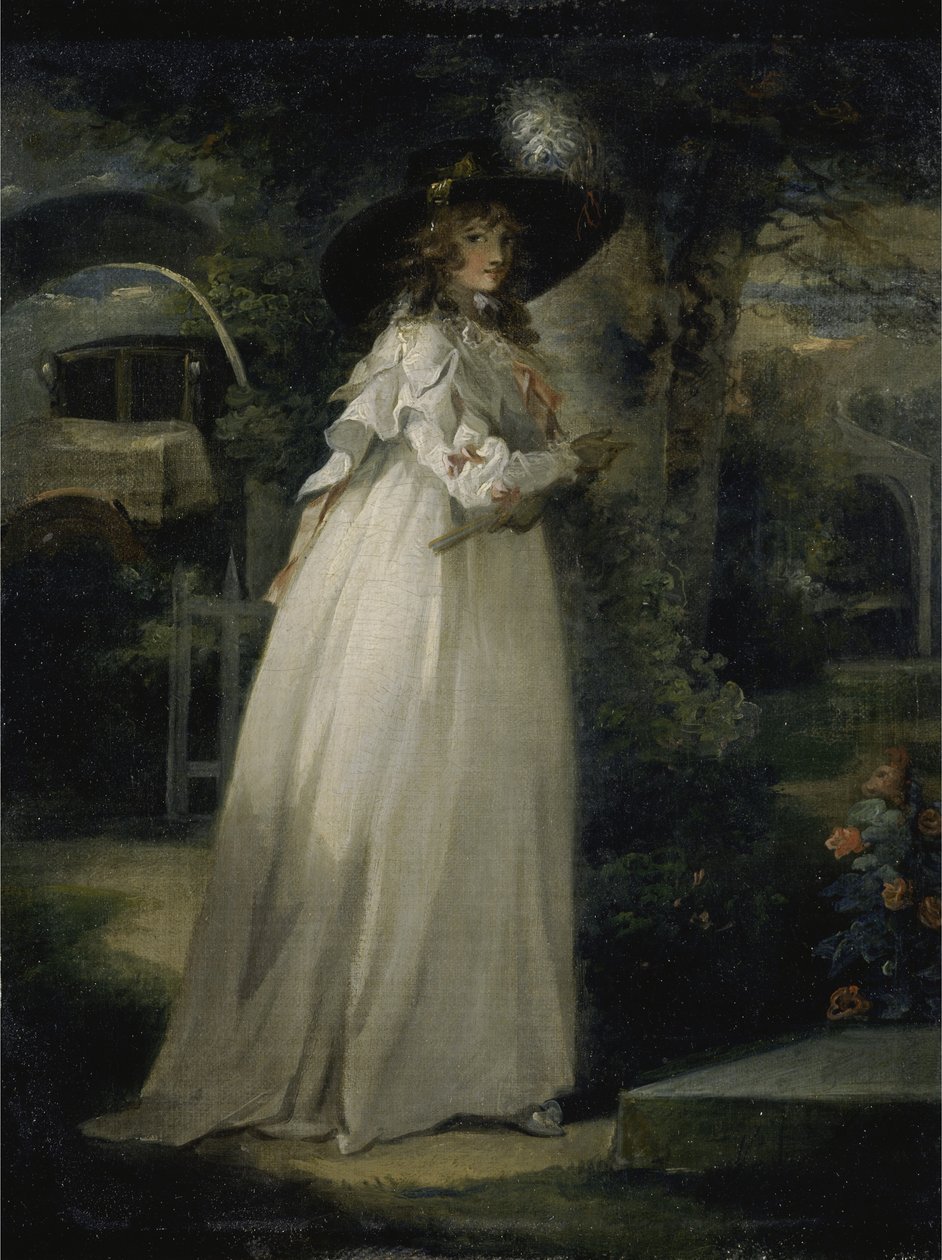 Portret dziewczyny w ogrodzie, ok. 1786-88 (olej na płótnie) autorstwa George Morland