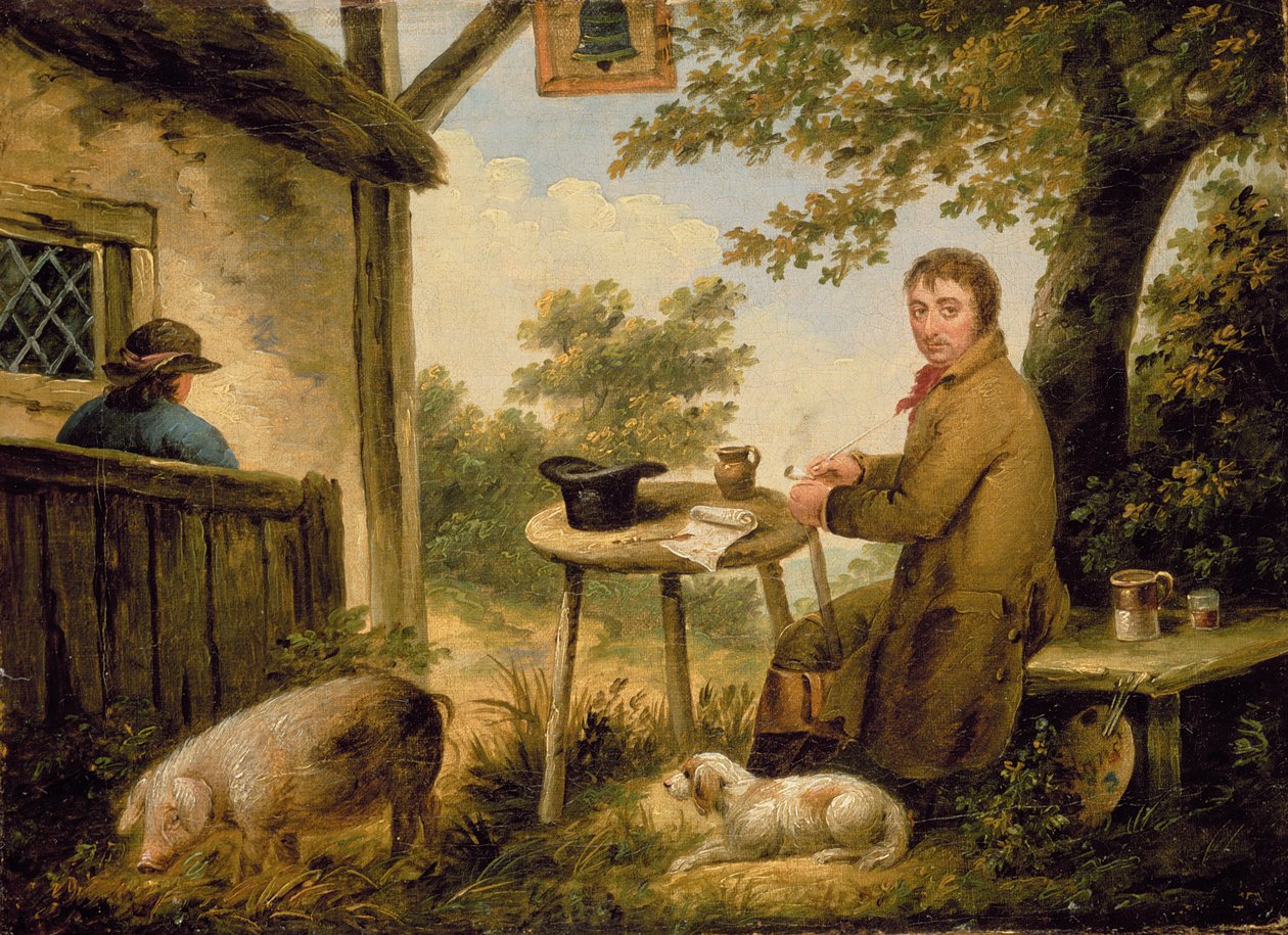 Portret artysty za karczmą Bell autorstwa George Morland