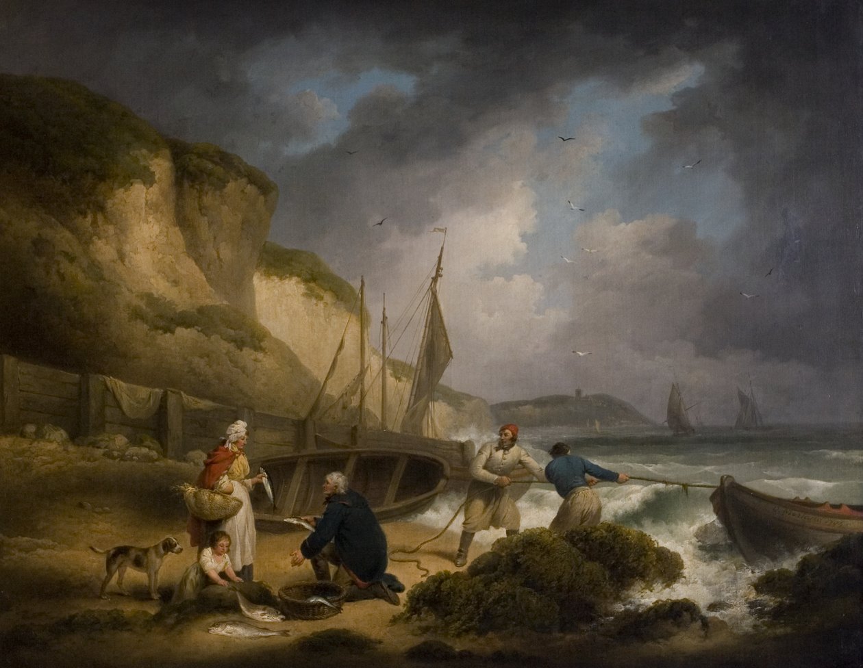 Sprzedawanie ryb, ok.1799 autorstwa George Morland
