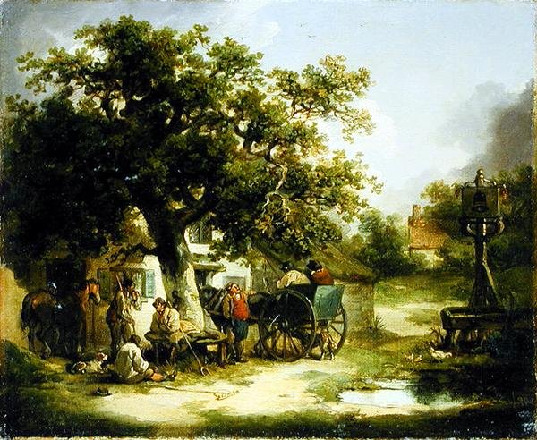 The Bell Inn, Kilburn (olej na płótnie) autorstwa George Morland