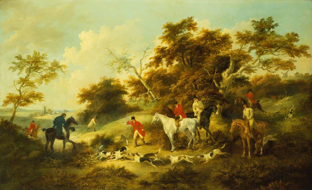 Śmierć lisa (olej na płótnie) autorstwa George Morland