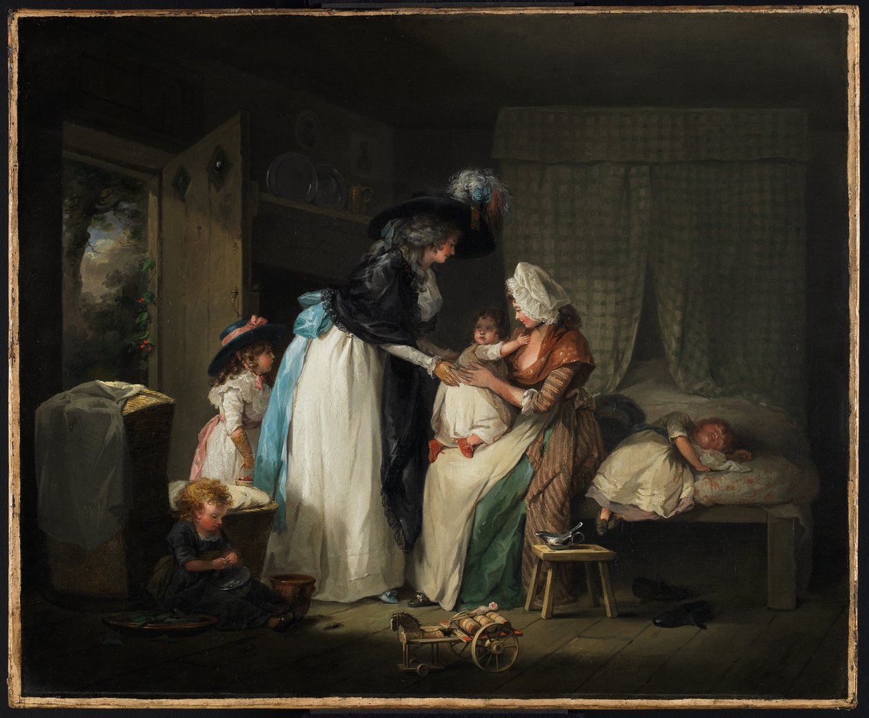 Wizyta dziecka u pielęgniarki autorstwa George Morland
