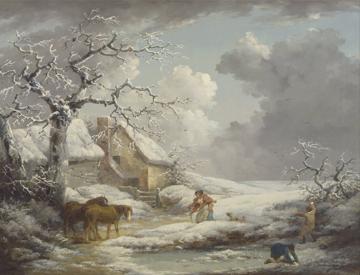 Krajobraz zimowy autorstwa George Morland
