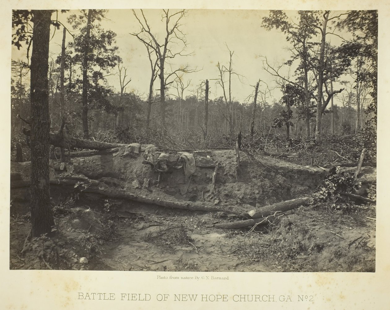 Pole bitwy kościoła New Hope, GA, nr 2, 1866. autorstwa George N. Barnard