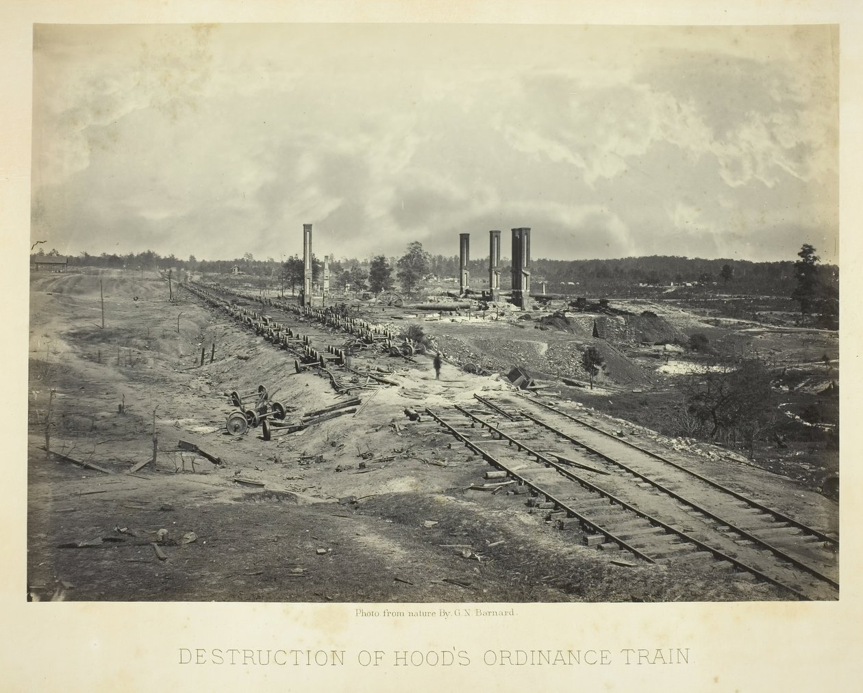 Zniszczenie pociągu kapturowego, 1864. autorstwa George N. Barnard