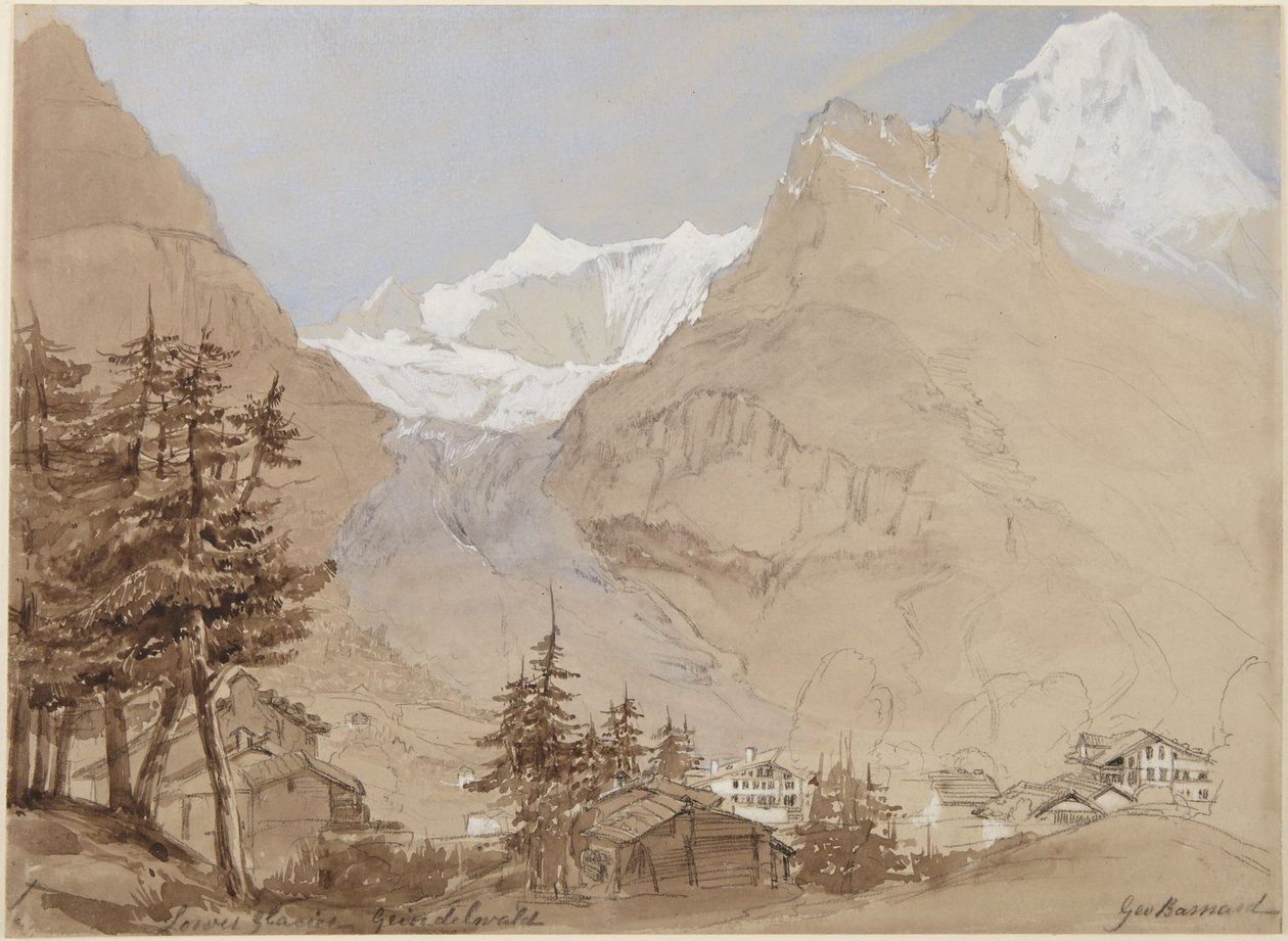 Dolny lodowiec, Grindelwald autorstwa George N. Barnard