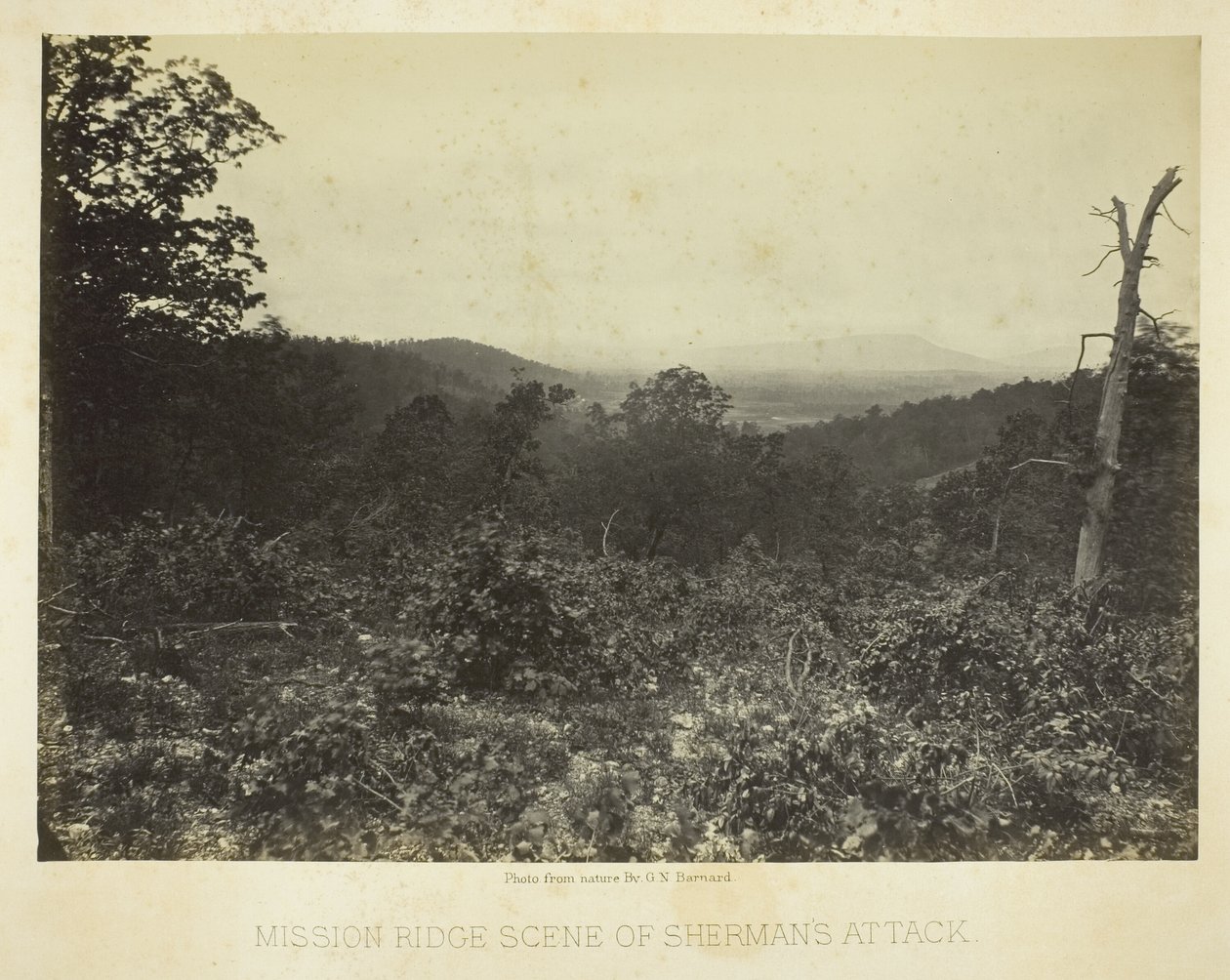 Mission Ridge - miejsce ataku Shermana autorstwa George N. Barnard