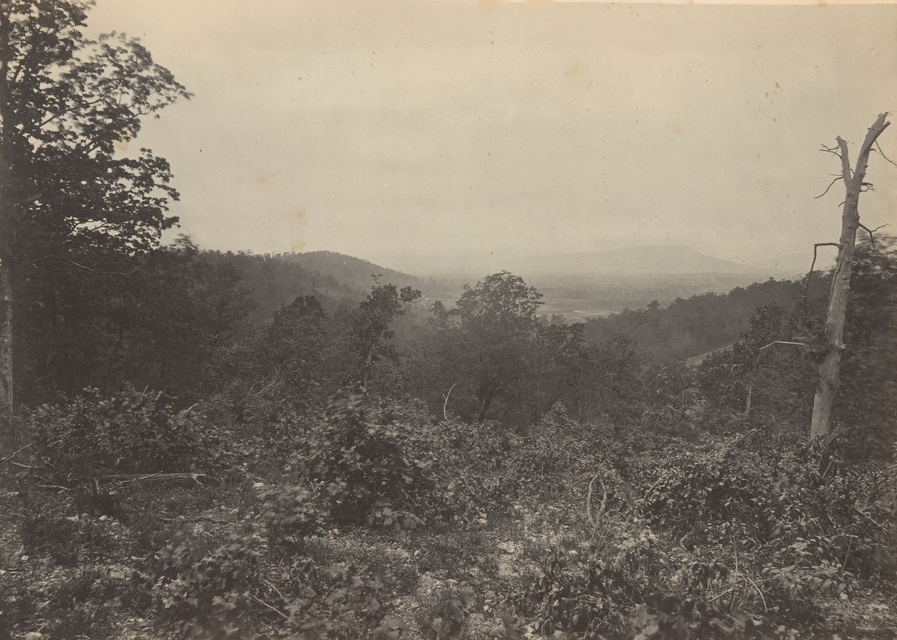 Misja Ridge Scena ataku Shermana, 1860. autorstwa George N. Barnard