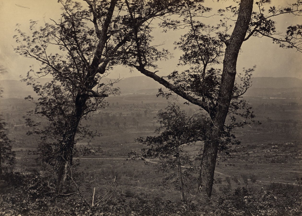 Orchard Knob widziane z Mission Ridge autorstwa George N. Barnard