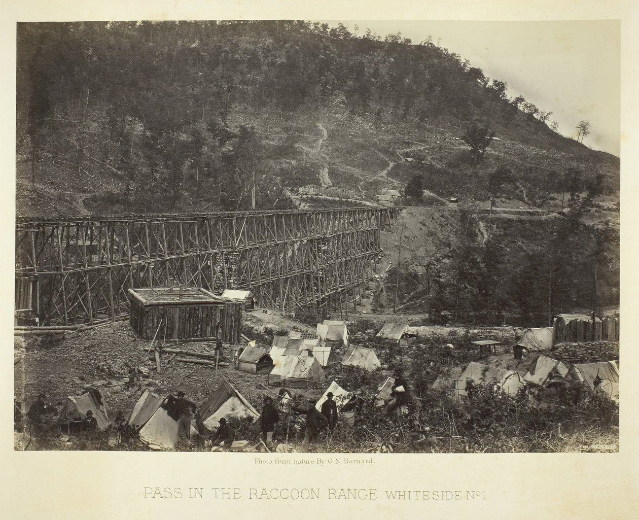 Przełęcz w Raccoon Range, Whiteside No. 1, 1864. autorstwa George N. Barnard