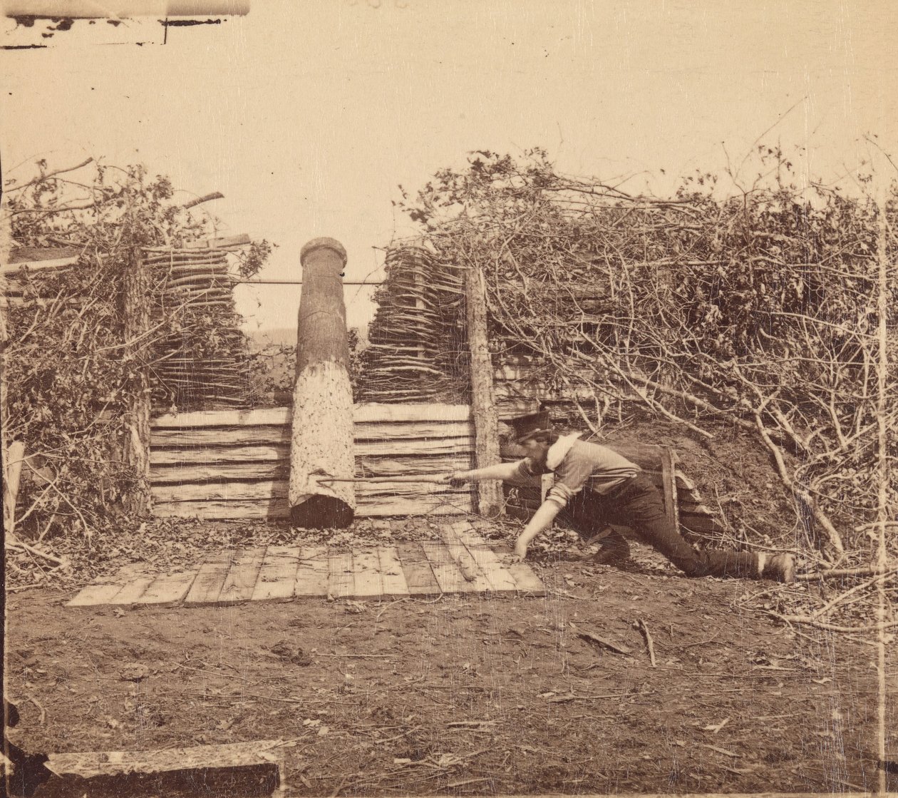Quaker Gun, Centreville, Wirginia, marzec 1862. autorstwa George N. Barnard