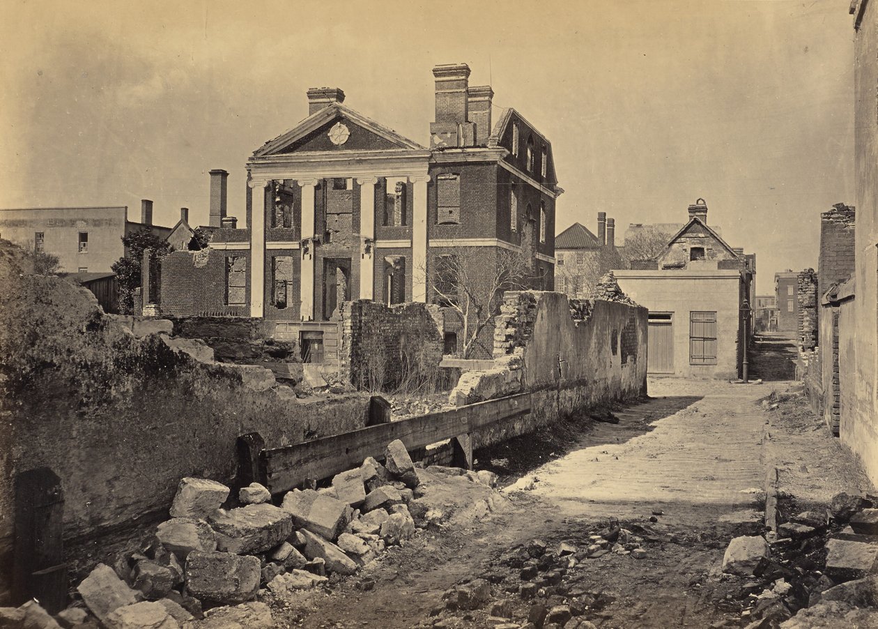 Ruiny rezydencji Pinckneyów, Charleston, Karolina Południowa autorstwa George N. Barnard