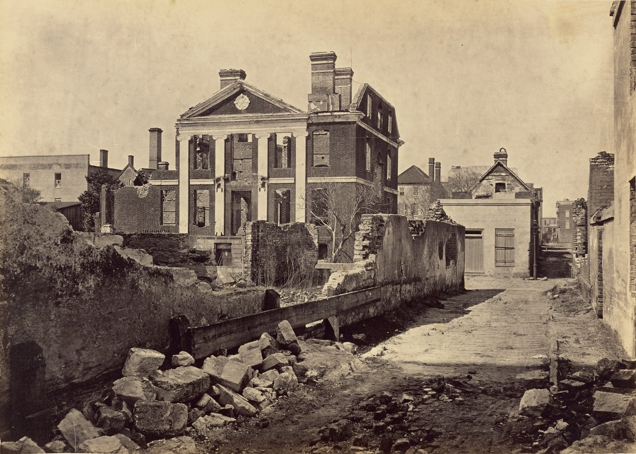 Ruiny rezydencji Pinckneyów, Charleston, Karolina Południowa autorstwa George N. Barnard