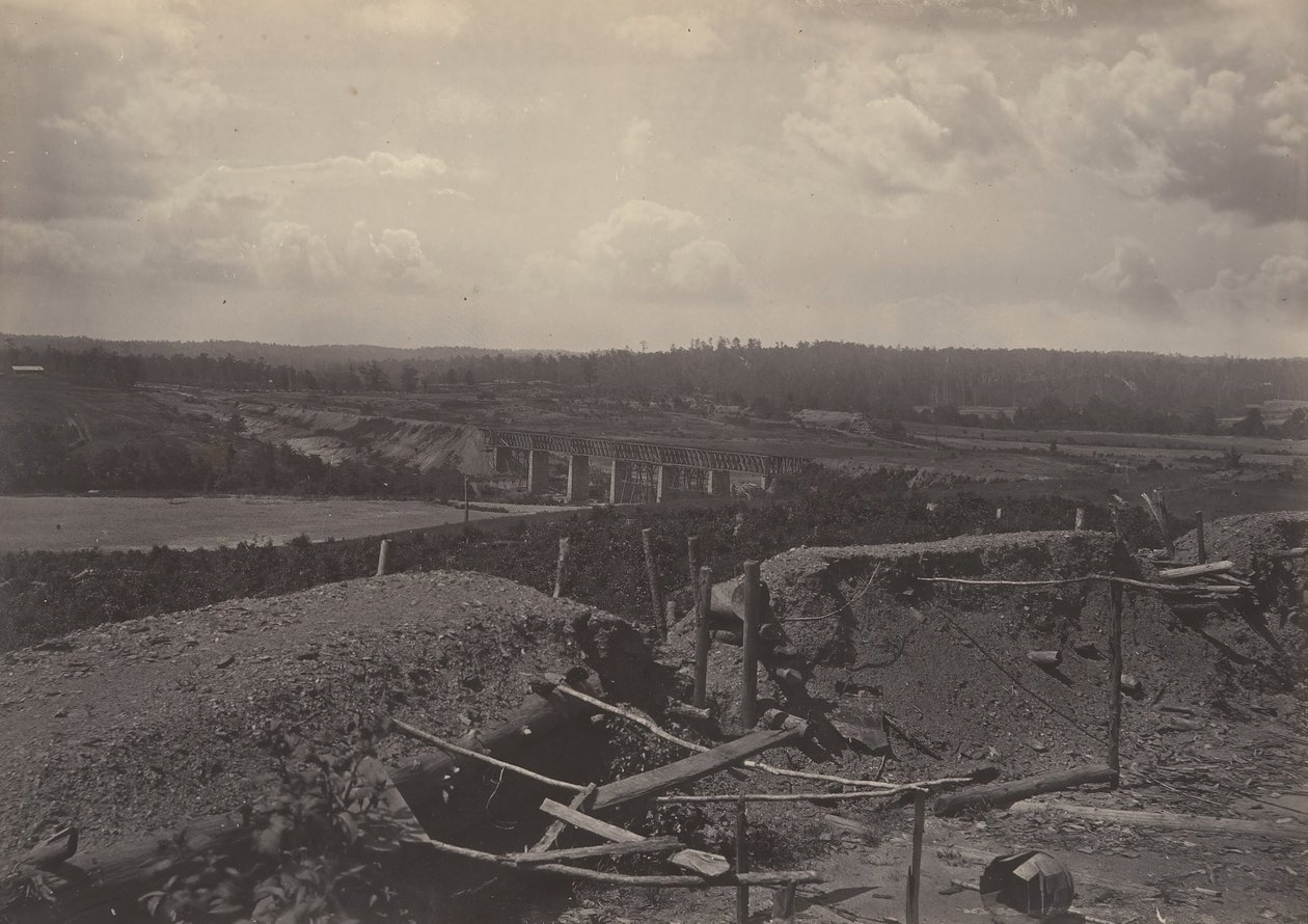 South Bank of the Chattahoochie, Georgia, lata 60. XIX wieku. autorstwa George N. Barnard