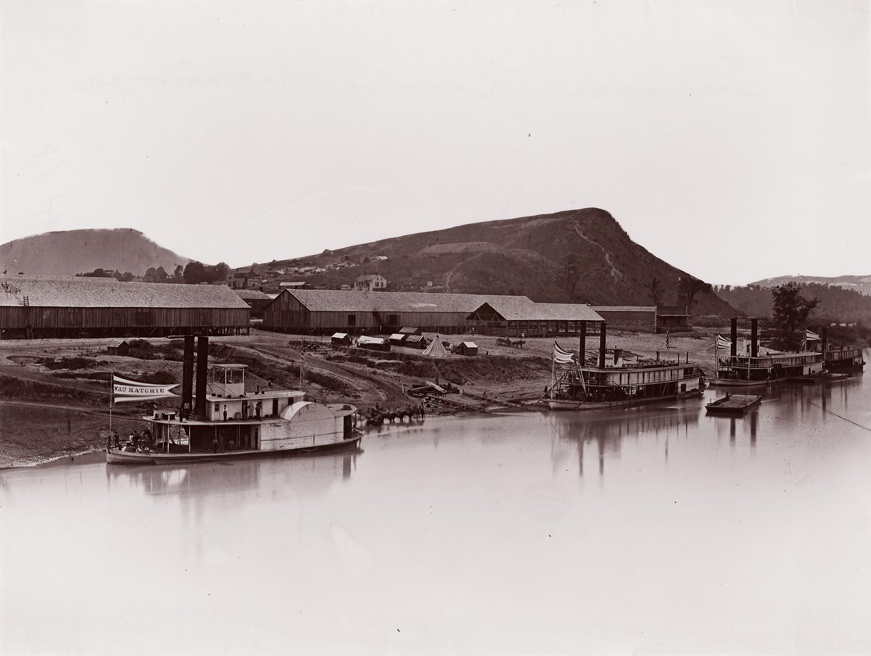 Tennessee River w Chattanooga 81 Lookout Mountain Spur, ca. 1864. autorstwa George N. Barnard