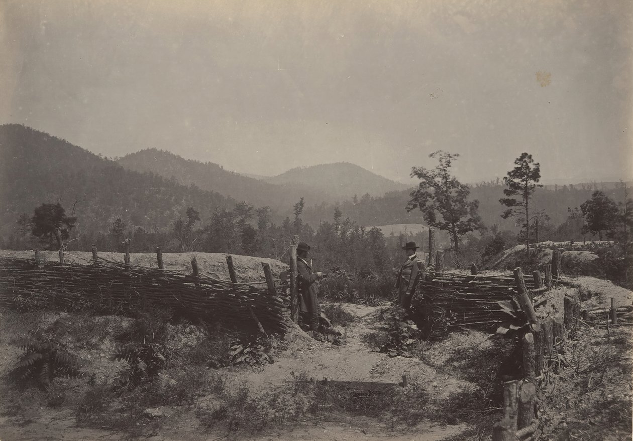 Przełęcz Allatoona, Gruzja, lata 60. XIX wieku. autorstwa George N. Barnard