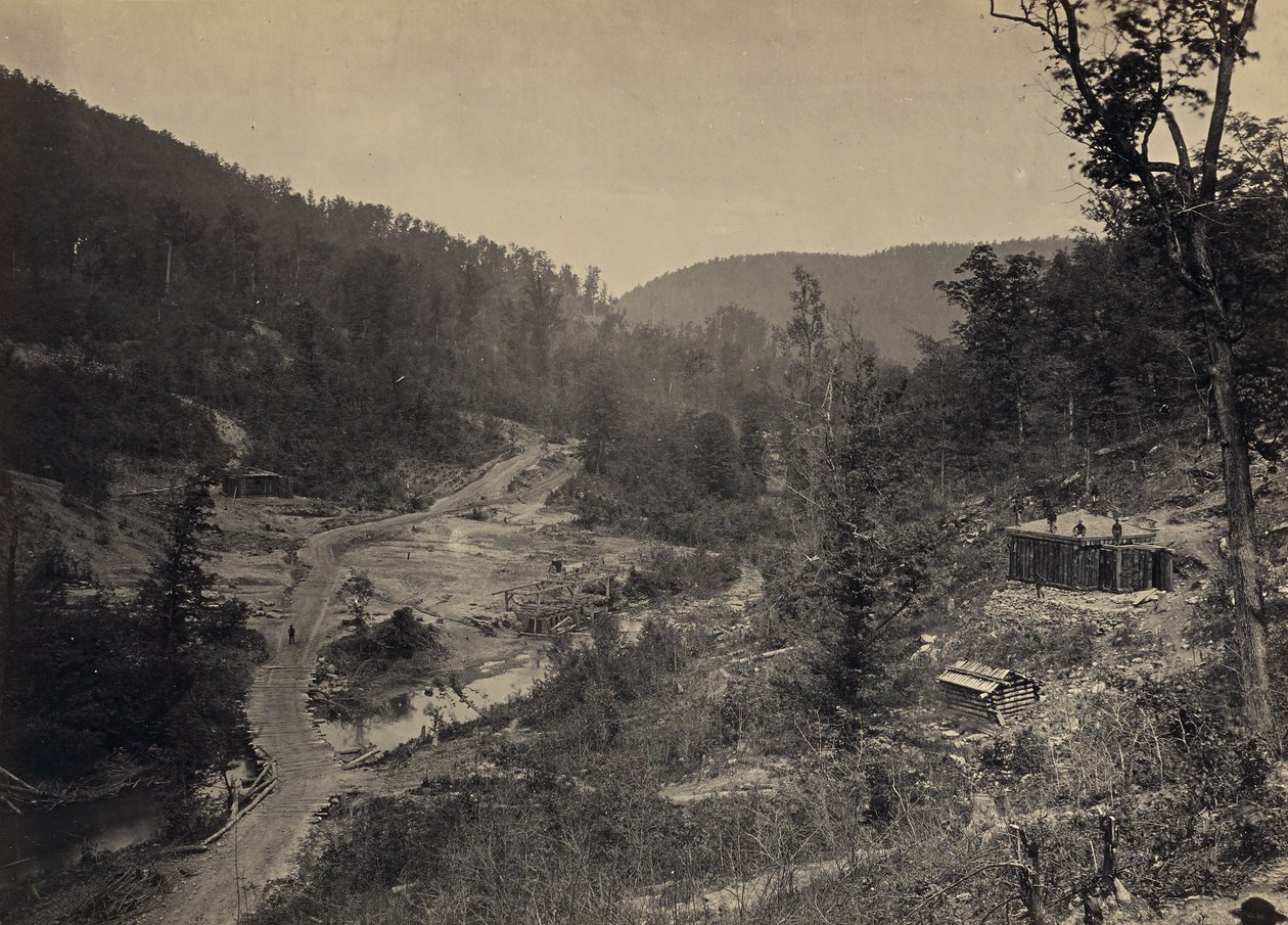 Dolina Whiteside poniżej mostu autorstwa George N. Barnard