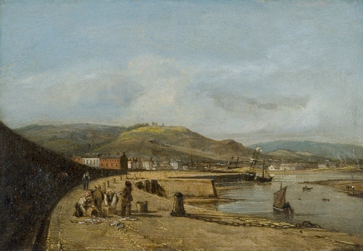 „Swansea z zachodniego molo”, 1820 autorstwa George Orleans De La Motte