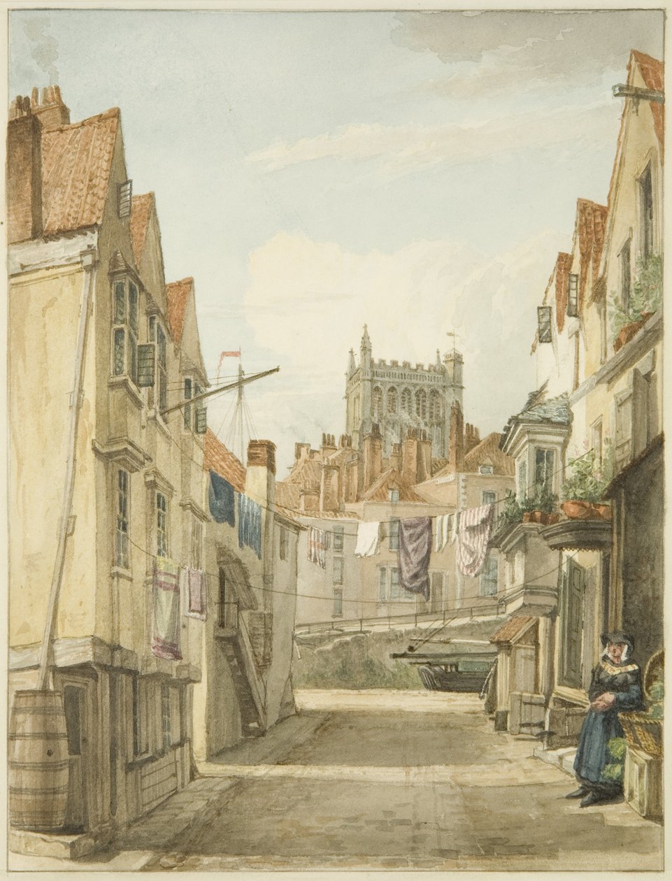 Aldersey Lane (ołówek i akwarela na papierze) autorstwa George Orleans Delamotte