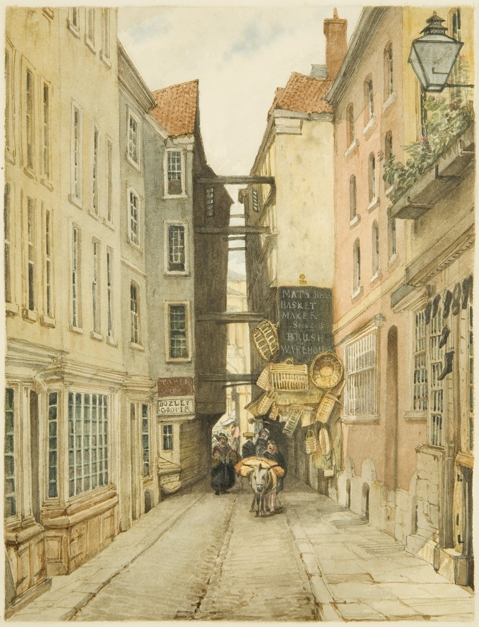 Ulica Mary-le-Port (ołówek i akwarela na papierze) autorstwa George Orleans Delamotte