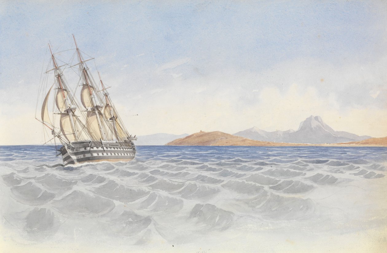 HMS "Bellerophon" u przylądka Kartagina, 26 kwietnia 1852 r. autorstwa George Pechell Mends