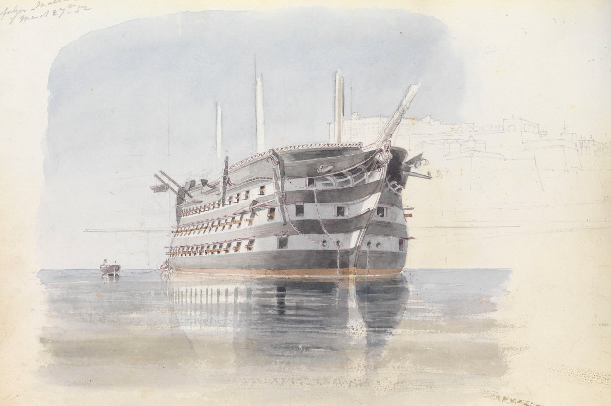 Trafalgar" pod górną Barracca, Malta, 27 marca 1852 r. autorstwa George Pechell Mends
