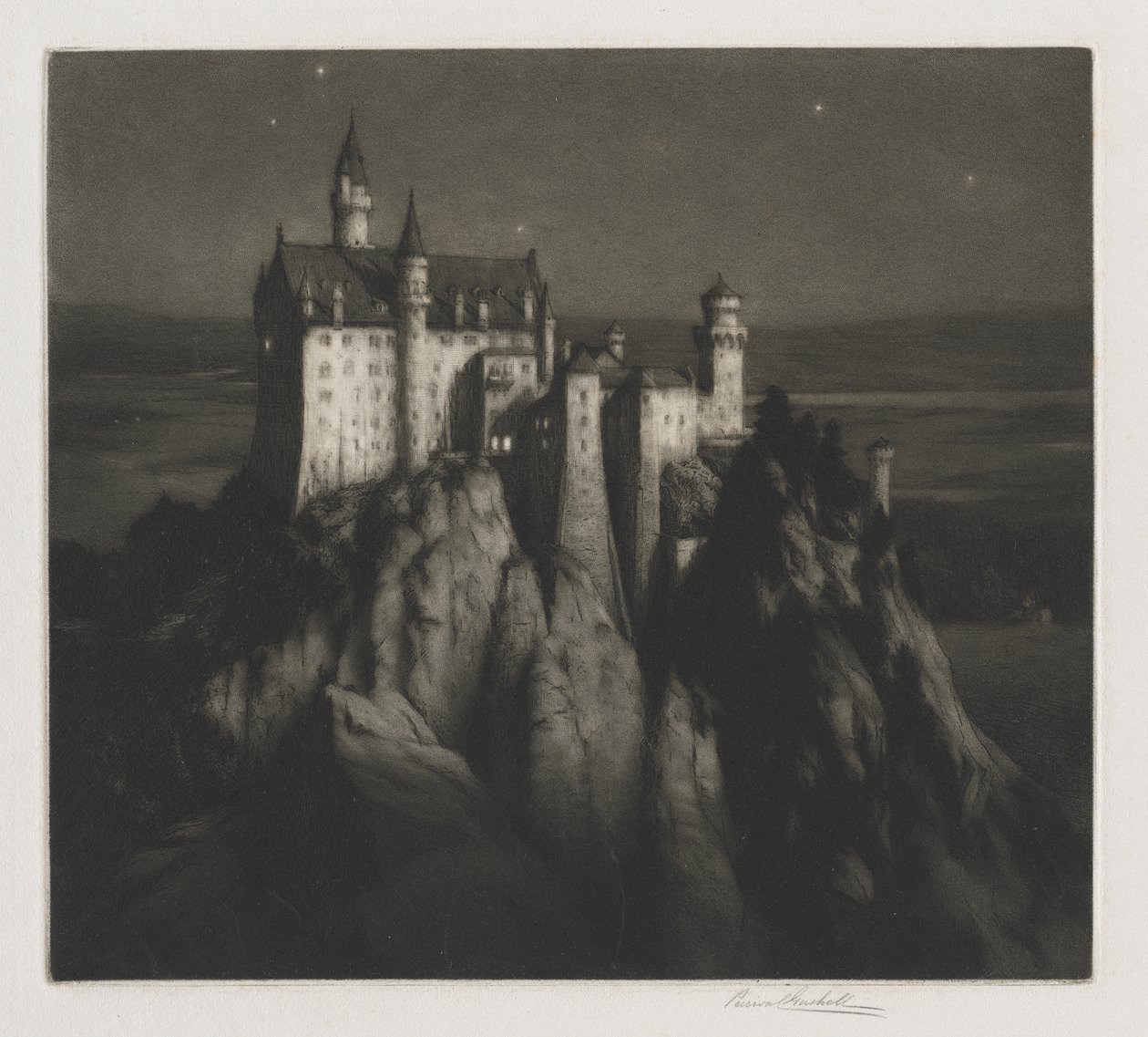 Zamek Neuschwanstein autorstwa George Percival Gaskell